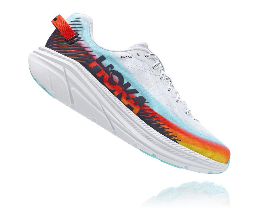 Hoka Australia One One Ironman Rincon 2 - Mens Running Shoes White/Blue - TJXAM-3209